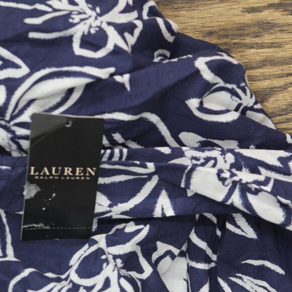 NEW Lauren Ralph Lauren Allora Floral Shirt Cover Up Button Up Floral Blue L - Picture 3 of 7